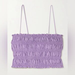 NWT MATTEAU- Cropped Shirred Organic Cotton-Poplin Top. Size US 6